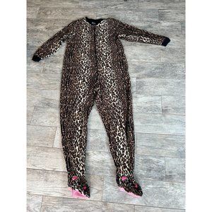 Nick and Nora Animal Print Sleeper Large Adult‎ One piece romper jumper full zip